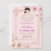 赤面ピンクローズメキシコガールフィエスタ誕生日 招待状 (正面)