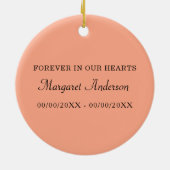 赤面ピンクローズメモリアル セラミックオーナメント (裏面)