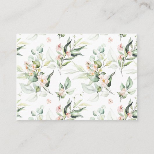 赤面ピンクローズユーカリプトゥスオムツラッフル エンクロージャーカード (裏面)