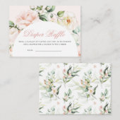 赤面ピンクローズユーカリプトゥスオムツラッフル エンクロージャーカード (正面/裏面)