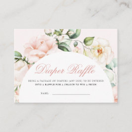 赤面ピンクローズユーカリプトゥスオムツラッフル エンクロージャーカード