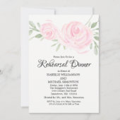 赤面ピンクローズリハーサルディナー招待状 招待状 (正面)