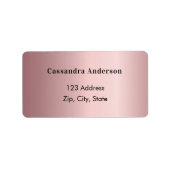 赤面ピンクローズ差出人住所ラベル ラベル (正面)