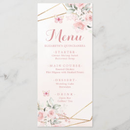 赤面ピンクローズ幾何学Sweet sixteen誕生日 メニュー