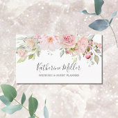 赤面ピンクローズ牡丹フラワーロマンチックフローラ 名刺