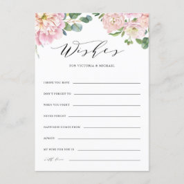 赤面ピンクローズ結婚のアドバイスとウィッシュズカード エンクロージャーカード