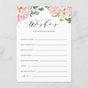 赤面ピンクローズ結婚のアドバイスとウィッシュズカード エンクロージャーカード