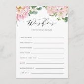 赤面ピンクローズ結婚のアドバイスとウィッシュズカード エンクロージャーカード (正面)