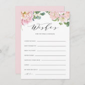 赤面ピンクローズ結婚のアドバイスとウィッシュズカード エンクロージャーカード (正面/裏面)