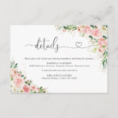 赤面ピンクローズ結婚のエンクロージャカード エンクロージャーカード (正面)