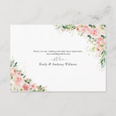 赤面ピンクローズ結婚のエンクロージャカード エンクロージャーカード (裏面)