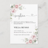 赤面ピンクローズ結婚のセレモニー披露宴カード エンクロージャーカード (正面)