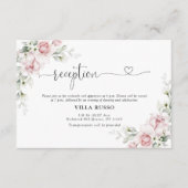 赤面ピンクローズ結婚のセレモニー披露宴カード エンクロージャーカード (正面)