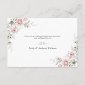 赤面ピンクローズ結婚のセレモニー披露宴カード エンクロージャーカード (裏面)