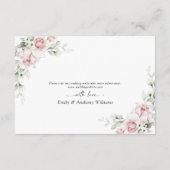 赤面ピンクローズ結婚のセレモニー披露宴カード エンクロージャーカード (裏面)