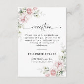 赤面ピンクローズ結婚のセレモニー披露宴カード エンクロージャーカード (正面)