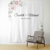 赤面ピンクローズ結婚のセレモニー背景 タペストリー (インサイチュ)