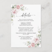 赤面ピンクローズ結婚のセレモニー詳細カード エンクロージャーカード (正面)