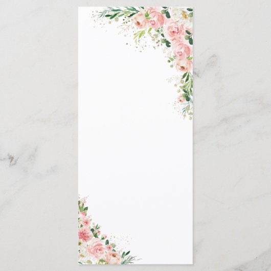 赤面ピンクローズ結婚ズメニュー メニュー (裏面)