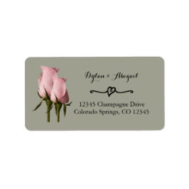 赤面ピンクローズ結婚ズ差出人住所ラベル ラベル