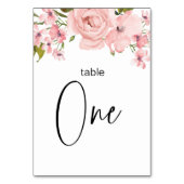 赤面ピンクローズ結婚フローラのテーブル番号 テーブルナンバー (裏面)