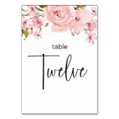 赤面ピンクローズ結婚フローラのテーブル番号 テーブルナンバー (正面)