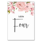 赤面ピンクローズ結婚フローラのテーブル番号 テーブルナンバー (裏面)