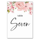 赤面ピンクローズ結婚フローラのテーブル番号 テーブルナンバー (正面)