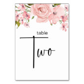 赤面ピンクローズ結婚フローラのテーブル番号 テーブルナンバー (正面)