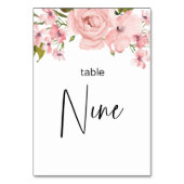赤面ピンクローズ結婚フローラのテーブル番号 テーブルナンバー (裏面)