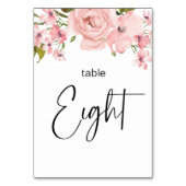 赤面ピンクローズ結婚フローラのテーブル番号 テーブルナンバー (裏面)