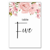 赤面ピンクローズ結婚フローラのテーブル番号 テーブルナンバー (裏面)