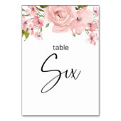 赤面ピンクローズ結婚フローラのテーブル番号 テーブルナンバー (正面)