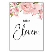 赤面ピンクローズ結婚フローラのテーブル番号 テーブルナンバー (裏面)