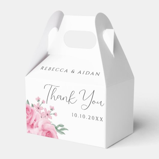 赤面ピンクローズ結婚式の引き出物ボックス フェイバーボックス (正面サイド)