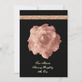 赤面ピンクローズ花びら結婚式招待状 招待状 (裏面)