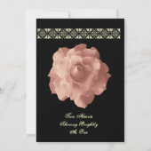 赤面ピンクローズ花びら結婚式招待状 招待状 (裏面)