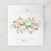 赤面ピンクローズ花模様モダンボタニカル結婚ズ プレイスカード (外部開封)