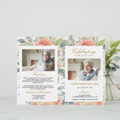 赤面ピンクローズ葬儀プログラム |サービスの順序 (スタンド正面)