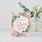 赤面ピンクローズ金ゴールドが私の花娘になる 招待状 (スタンド正面)