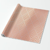 赤面ピンクローズ金ゴールドアールデコ銅の部族アート ラッピングペーパー (アンロールド)