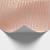 赤面ピンクローズ金ゴールドアールデコ銅の部族アート ラッピングペーパー (角)