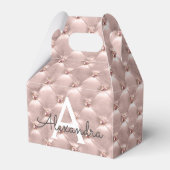 赤面ピンクローズ金ゴールドエレガントヴィンテージモノグラム フェイバーボックス (正面サイド)