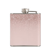 赤面ピンクローズ金ゴールドグラデーション21歳の誕生日プレゼント フラスク (裏面)