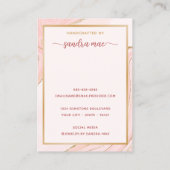 赤面ピンクローズ金ゴールドグリッタージュエリー表示カード 名刺 (裏面)