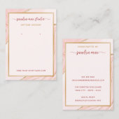 赤面ピンクローズ金ゴールドグリッタージュエリー表示カード 名刺 (正面/裏面)