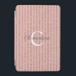赤面ピンクローズ金ゴールドグリッターストライプモノグラム iPad MINIカバー<br><div class="desc">赤面ピンクローズ金ゴールドグリッターストライプモノグラムのカバーバラ金ゴールドのフェイクグリッターとのモノグラムと名前のためのカスタム宇宙と。簡単とカスタマイズ文字、フォント、色の使用。ZazzleプロデザイナーBK Thompson ©がCedar and String専用に制作した連絡。お問い合わせもし、お問い合わせ、またはの仕事について問い合わせてみたいカスタム。</div>