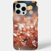 赤面ピンクローズ金ゴールドグリッターモノグラムの宝石 Case-Mate iPhoneケース (裏面)