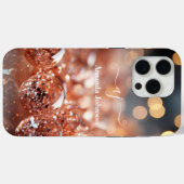 赤面ピンクローズ金ゴールドグリッターモノグラムの宝石 Case-Mate iPhoneケース (裏面 (横))