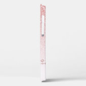 赤面ピンクローズ金ゴールドグリッターラインストーン名 Case-Mate iPhoneケース (裏面 / 左)